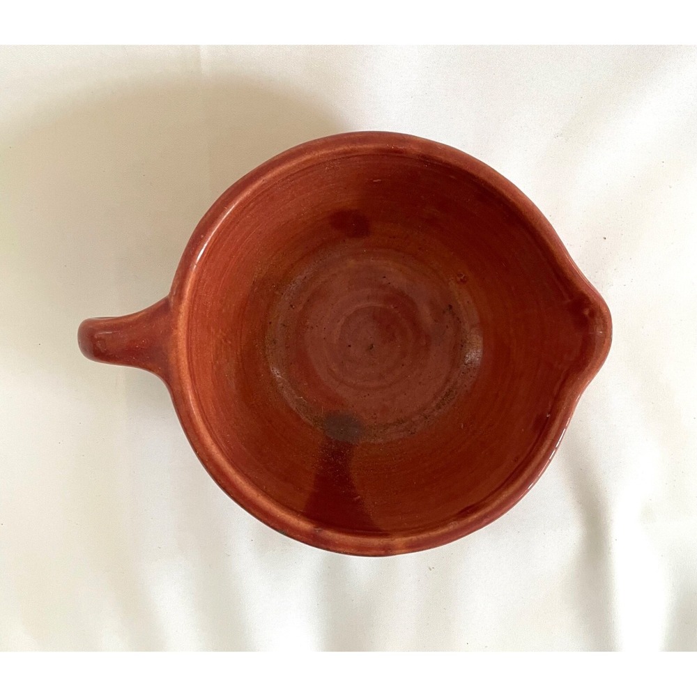 Redware Tennessee Clay Ware Works Pottery Folk Art Heart Mixing Bowl Clay VTG - Picture 3 of 12